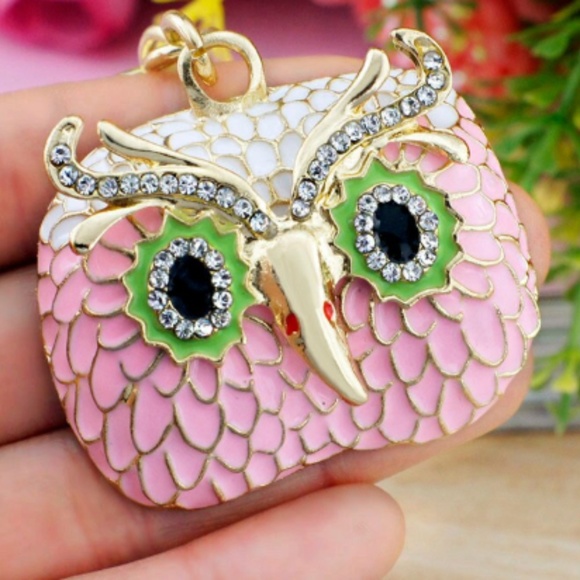 Chic Owl Crystal Metal Charm, Key Chain, Key Ring - Picture 2 of 5
